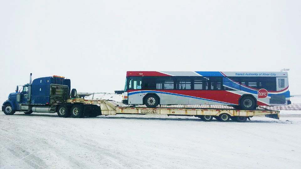 heavy duty trailering of city bus