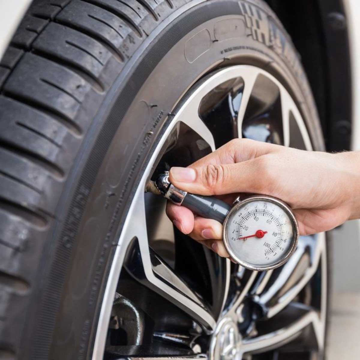 diy car care check tire air pressure image